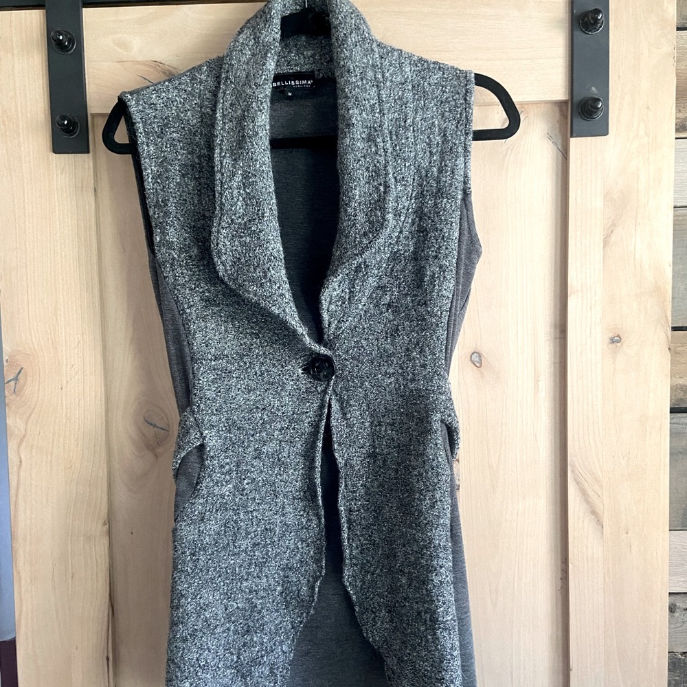 90’s vintage wool vest in dark grey size s/m